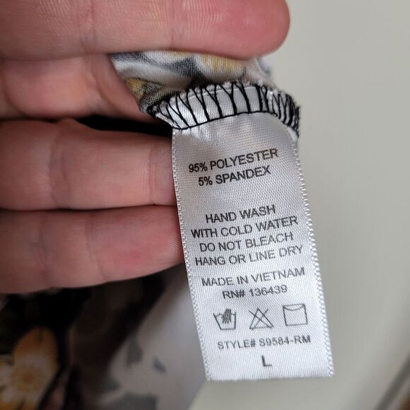 Floral Midi Skirt Bright Bold Tropical Ruffle Twee Bloomcore Teacher Large - Picture 6 of 6